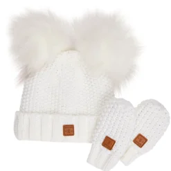 Adorable Knit Toque and Mittens Set - Infants