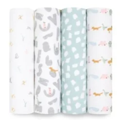 Cotton Muslin Swaddles - 4 Pack
