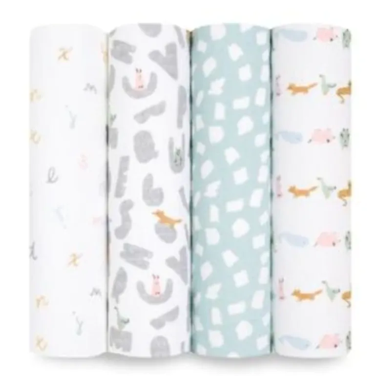 Cotton Muslin Swaddles - 4 Pack