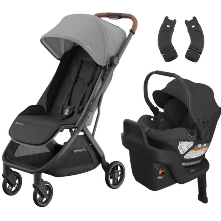 Minu V3 Stroller + Aria Infant Car Seat + Car Seat Adapters Travel System