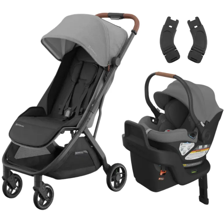 Minu V3 Stroller + Aria Infant Car Seat + Car Seat Adapters Travel System