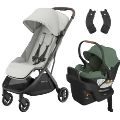 Minu V3 Stroller + Aria Infant Car Seat + Car Seat Adapters Travel System