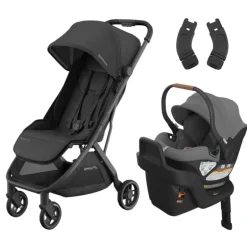 Minu V3 Stroller + Aria Infant Car Seat + Car Seat Adapters Travel System