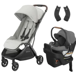 Minu V3 Stroller + Aria Infant Car Seat + Car Seat Adapters Travel System