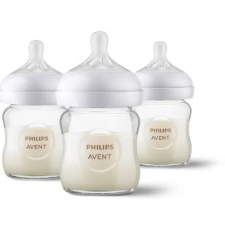 Natural Glass Bottle 4oz - 3 pack
