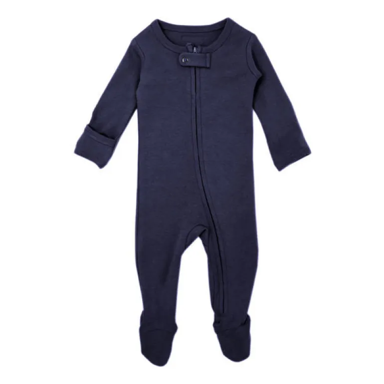 Organic Zipper Footed Sleeper - Solids
