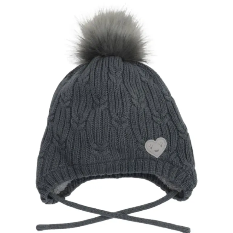 Pom Pom Heart Hat