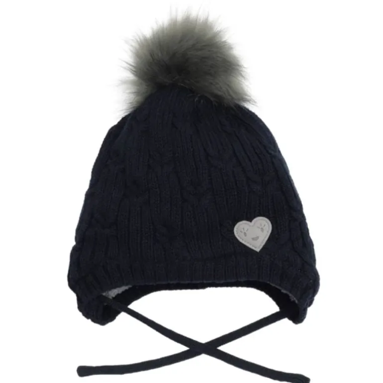 Pom Pom Heart Hat