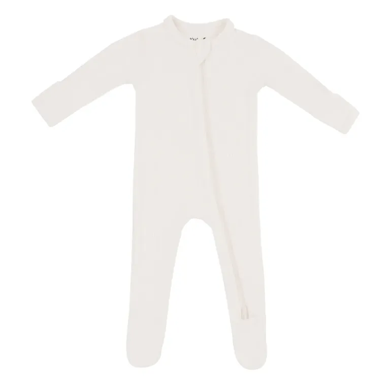 Ribbed Bamboo Zipper Footie