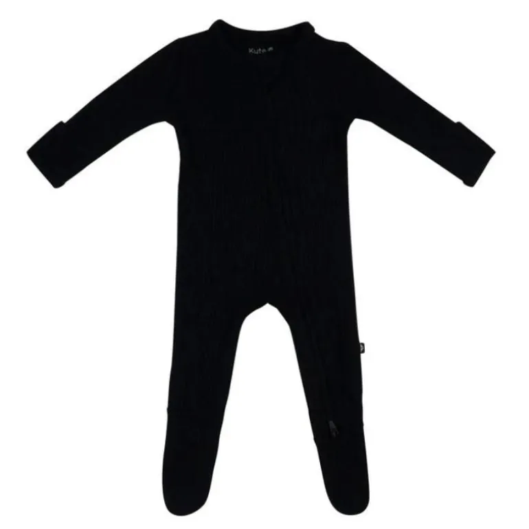 Ribbed Bamboo Zipper Footie