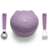 Silicone Animal Bowl with Lid and Utensils